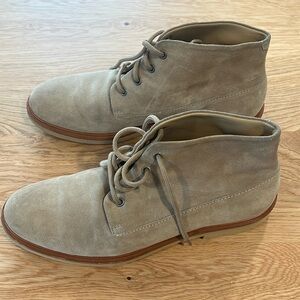 A.P.C. Light brown suede dress boots.